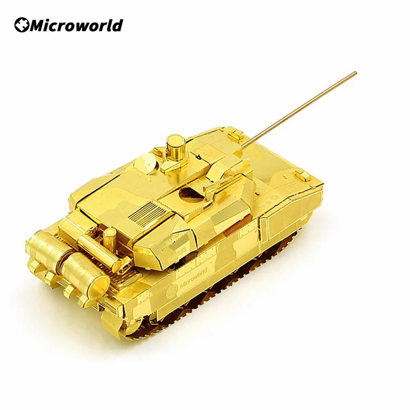 Microworld 3D Metal Puzzle Games Modern Battle Tank Kits Laser Cutting DIY Jigsaw Christmas Toys Birthday Gifts For Adult