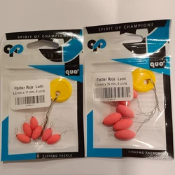 Quo ovale drijvers met rood of roze lichtgevend (alleen) 15 mm, 11 mm, 8 mm speciale competitieteaser, fagot, pallet, gevouwen