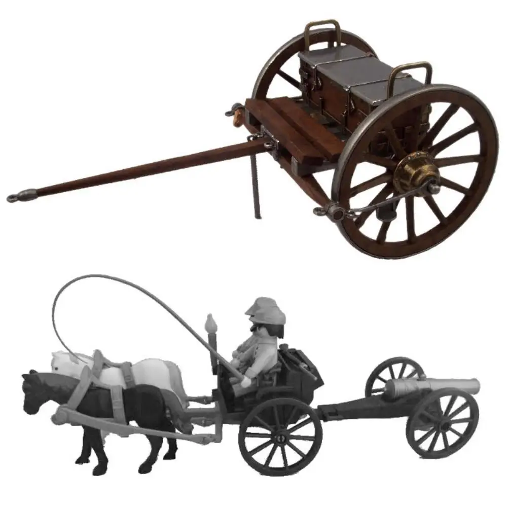 Denix Miniatuur Replica Paardenwagen, Kanonwagen. Gemaakt Van Metaal En Hout. Miniatuur