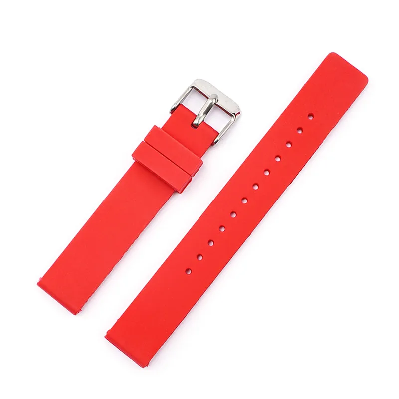 Silicone Watchband 12 14mm 16mm 18mm 20mm 22mm 24mm Women Men Watch Band Strap Waterproof Sports Polished Buckle for Samsung S3