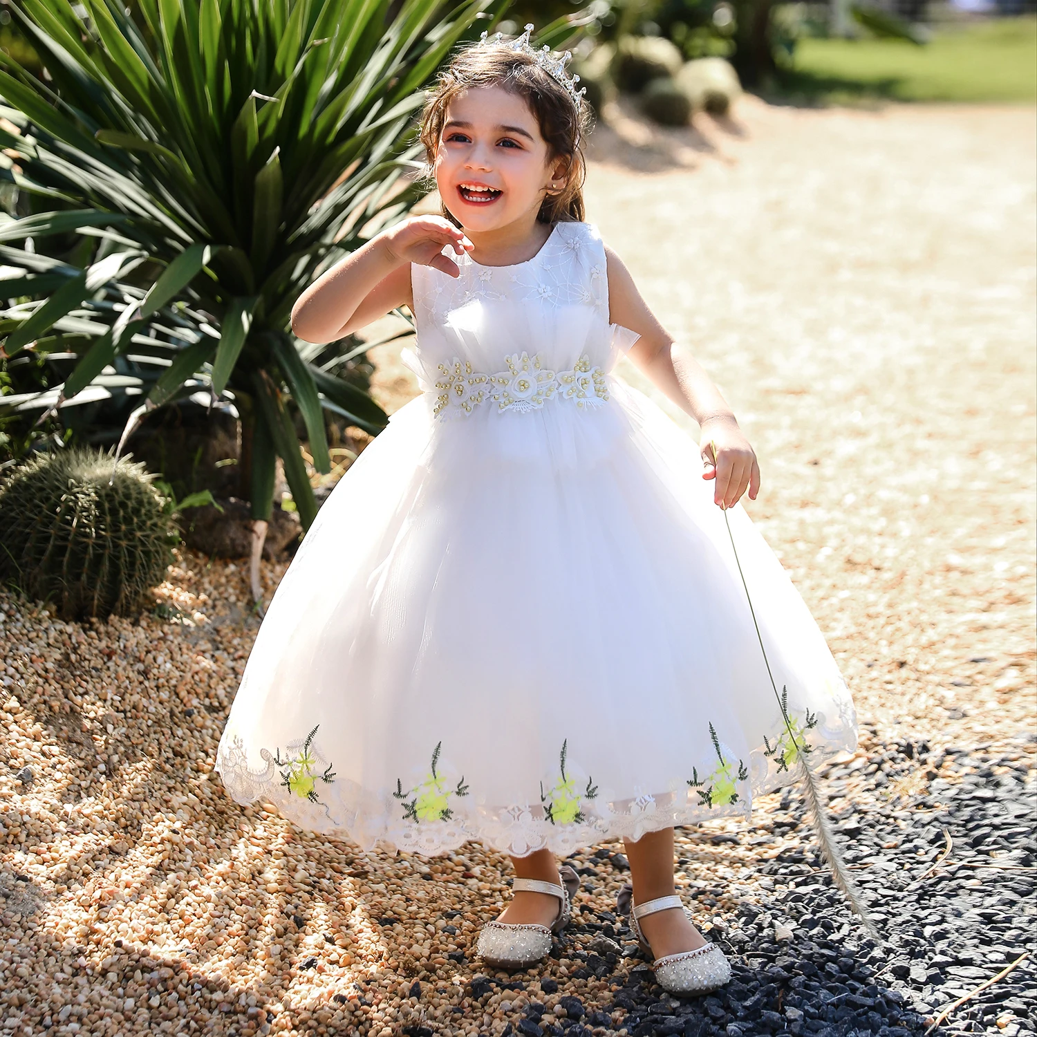 Baby Party Girls Flower Dress for Kids 1st Birthday Baptism Prom Girl Dress Wedding Evenning First Communion Princess Ball Gown