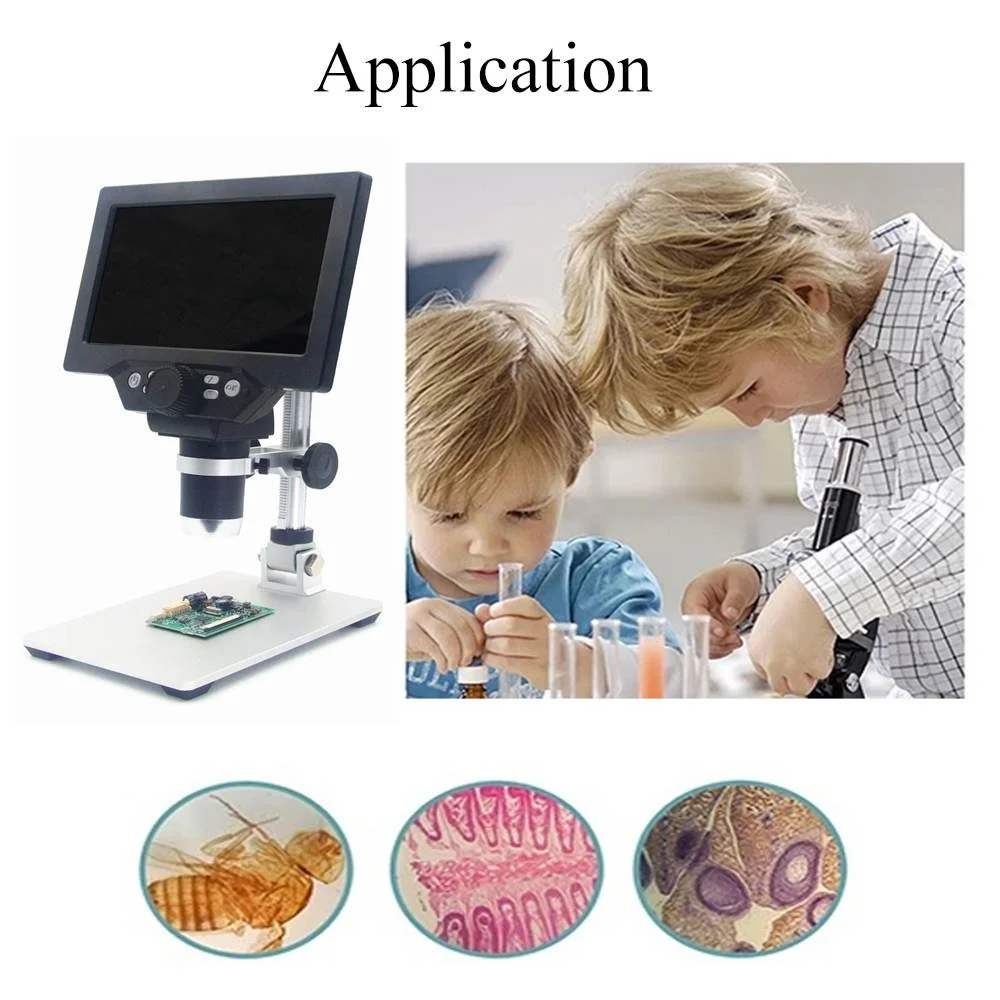 KUAIQU 1600X 9 \'\' LCD Screen Digital Video Electronic Microscope HD 1080P 8 LED Lights Continuous Amplification Magnifier Solder