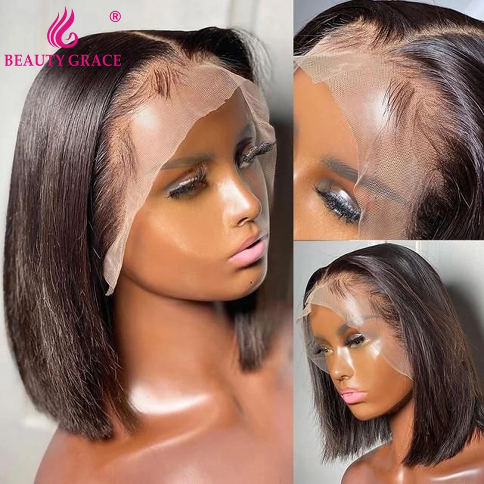 Straight Bob Wig Lace Front Human Hair Wigs For Women Short Bob Lace Front Wig Brazilian 13X4 Bob Lace Frontal Wigs Closue Wig