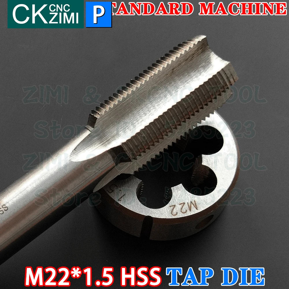 M22*1.5 M22x1.5 Straight Handle Standard Machine Die Tap High Speed Steel Wire Tapping Drill Round Die Metal Tap Die Set Tools