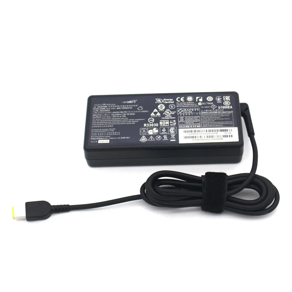 20V 6.75A 135W Laptop Charger AC Adapter for Lenovo Legion Y520-15IKBA Y520-15IKBM Y520-15IKBN Y530-15ICH Y7000P Y730-15ICH