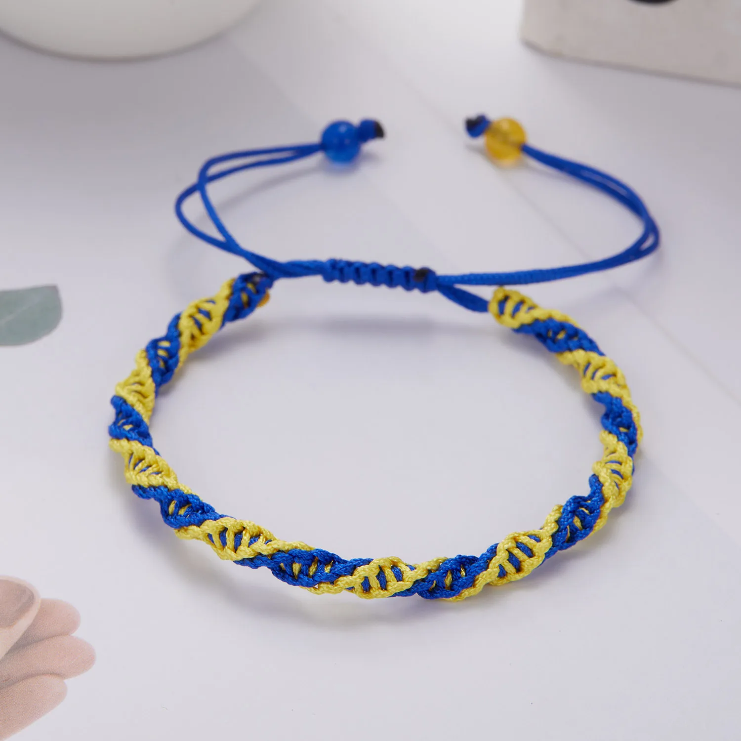 Charm Yellow Blue Ukraine Bracelets For Women Men Handmade Ukrainian Flag Color Woven String Bracelet New Design Couple Jewelry