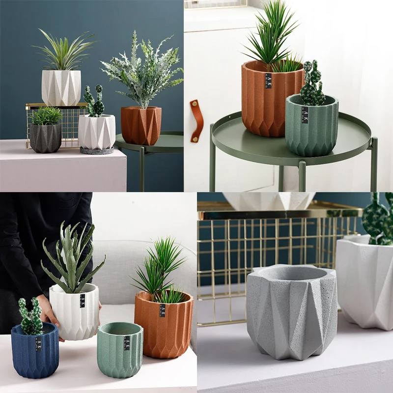 

Concrete Flower Pot Silicone Mold Cement Creative combination of Large flowerpot Molds Nordic simple Home Basin Silicon Molds