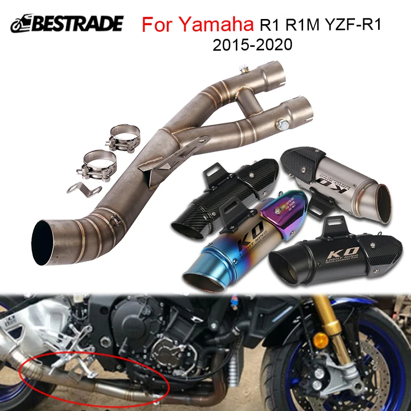 

Exhaust System For Yamaha R1 YZF-R1 MT10 2015-2020 Middle Link Tube Escape 60.5mm Muffler Pipe Connect Section Stainless Steel