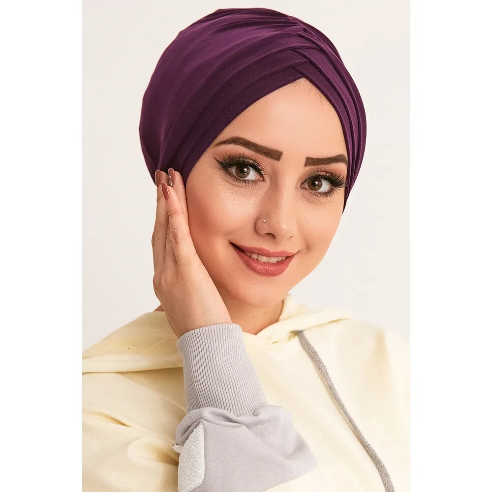 Hijab Turban Hat 2021 New Inner Caps for Women Muslim Stretch  Islamic Indian Arab Wrap Head Scarf Turkey  Patterened Headdress