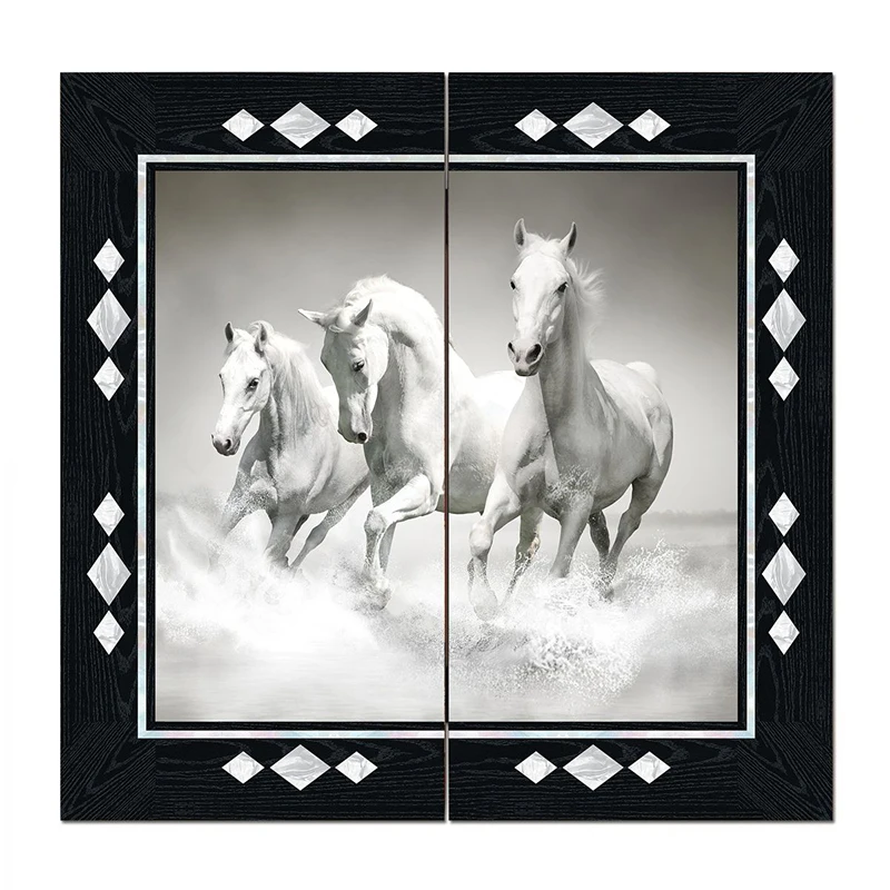 Figured White Horses Backgammon Set Trendy Family Board Games Very Special Gift Woman Man New Home Best Quality