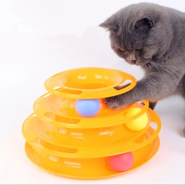 Petzoom Tower Of Tracks 3-Tier Cat Toy Meets The Mental And Physical Exercise Needs Of Cats