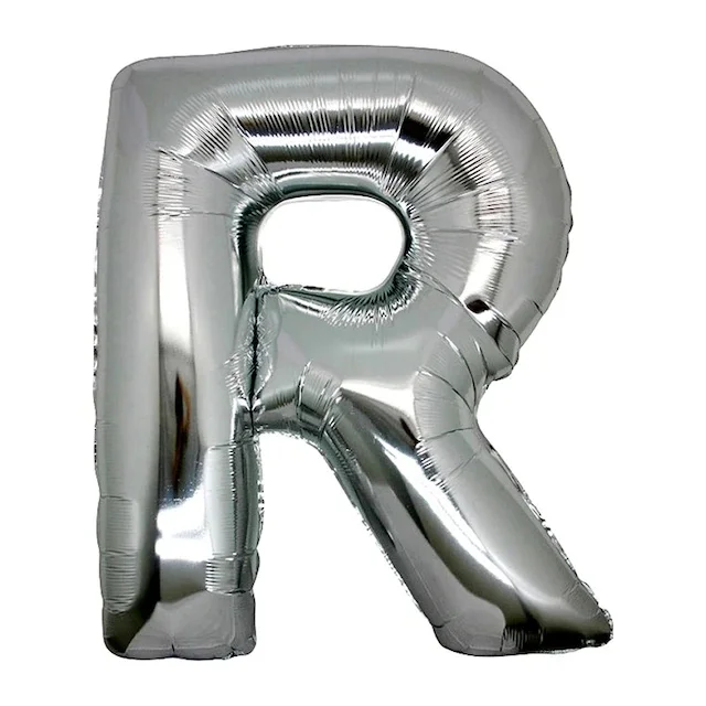 R Letter Foil Balloon Silver Color 40 Inches 435462224