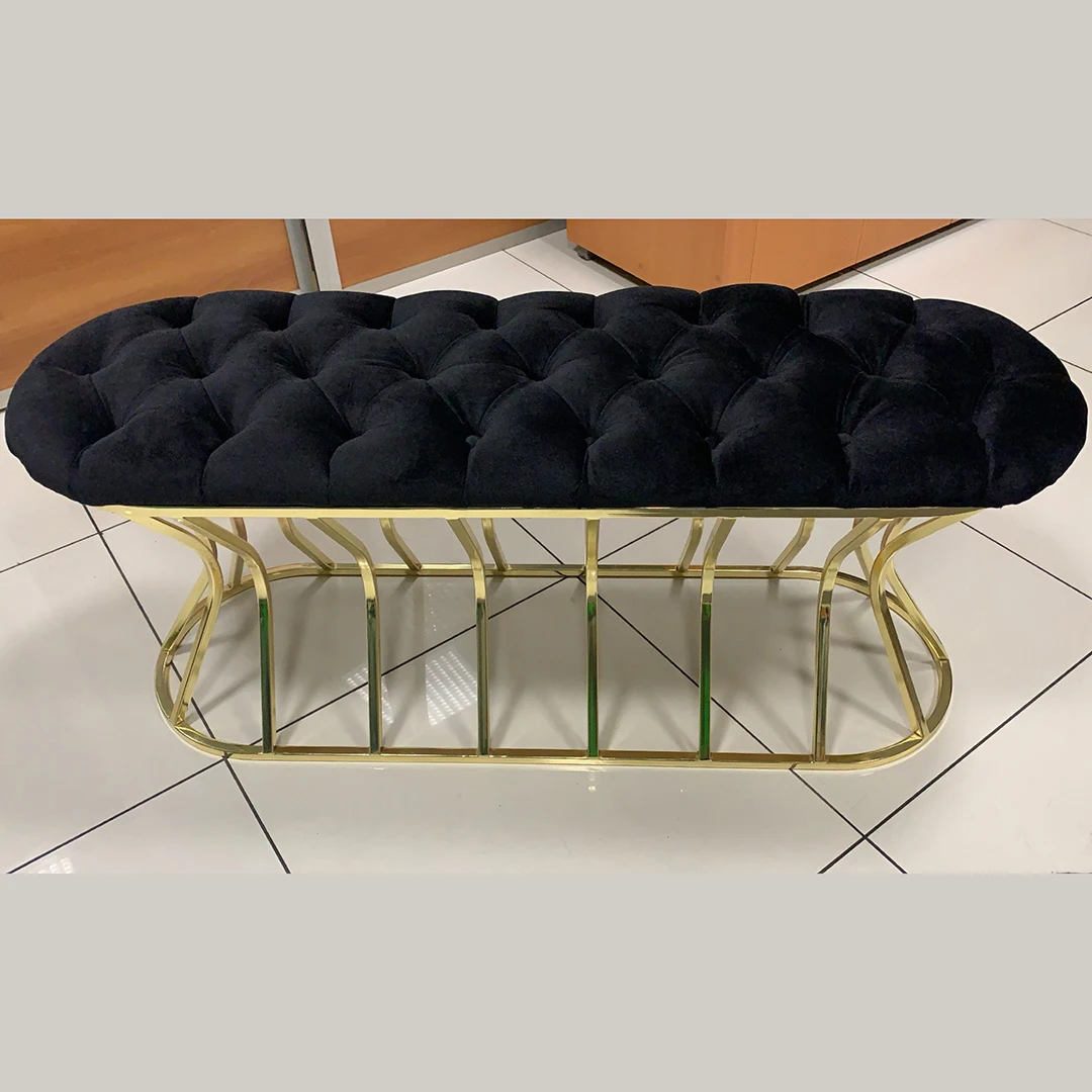 Gold Metall Hocker, Wohnkultur, Wohnzimmer, Innen Möbel, Chesterfield-Hocker, Puf, Möbel