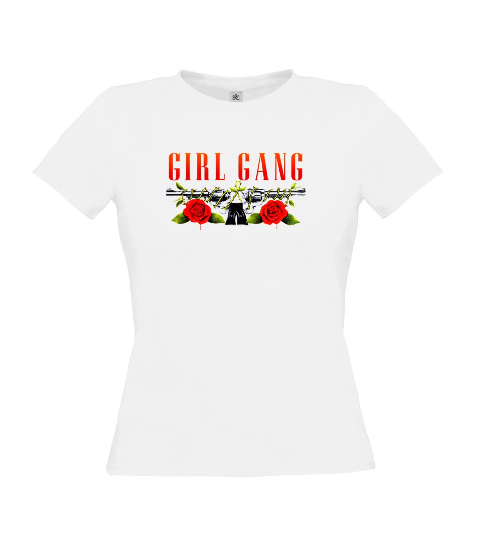 Camiseta Mujer Blanca Girl Gang feminista Algodon 190grs