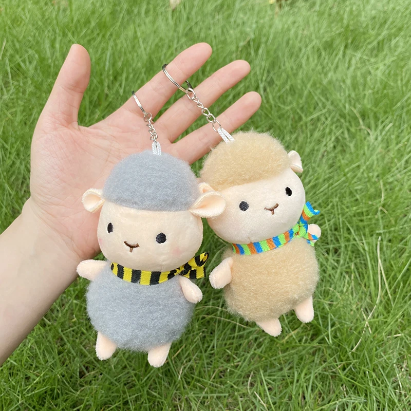 

Kawaii Sheep Plush Keychain Charms Doll Pendant Keyring Alloy Cartoon School Bag Pendant Accessories Stuffed Toy Key Chain Gift