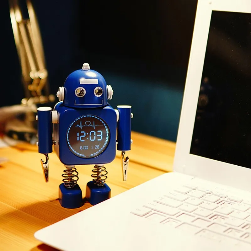Robot Thông Minh Đồng Hồ Báo Thức Kỹ Thuật Số Màn Hình Hiển Thị Nhiệt Độ Để Bàn Đồng Hồ Với Báo Lại Chế Độ Nhà Phòng Ngủ Trang Trí Cho Trẻ Em Quà Tặng