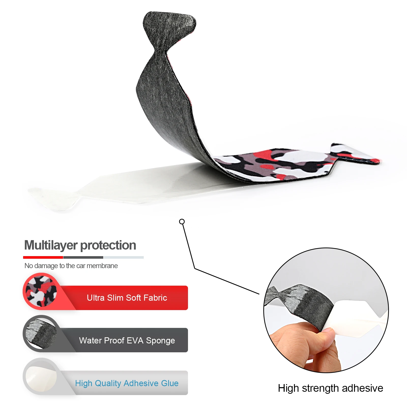 EHDIS Car Wrap Card Squeegee Protective Edge Felt Cloth Carbon Fiber Film No Scratch Scraper Fabric Buffer Window Tint Tools