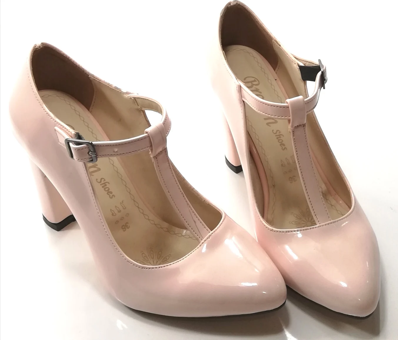 WOMEN'S BLACK AND POWDER PINK PAPPLE CASUAL SHOES.9CM HEEL HEIGHT. HEELED SHOES. WEDDING. OFFICE. SPECIAL DAYS. NEW SEASON. LUXU