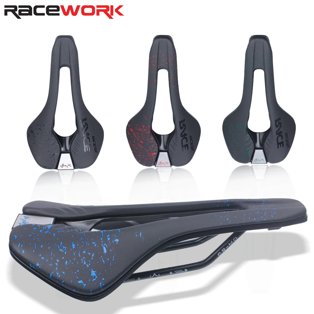 RACEWORK Road Bike Saddle Ultralight vtt Racing Seat Wave Road Bicycle Saddle For Men Soft Comfortable MTB Cycling Accessories