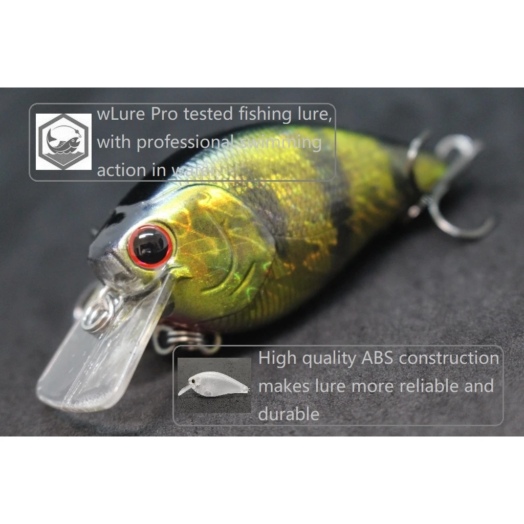 wLure Fishing Lure Wobbler Crankbait 8cm 14g Fat Profile Square Bill Loud Sound Shallow Water Wide Lifelike Painting HC25