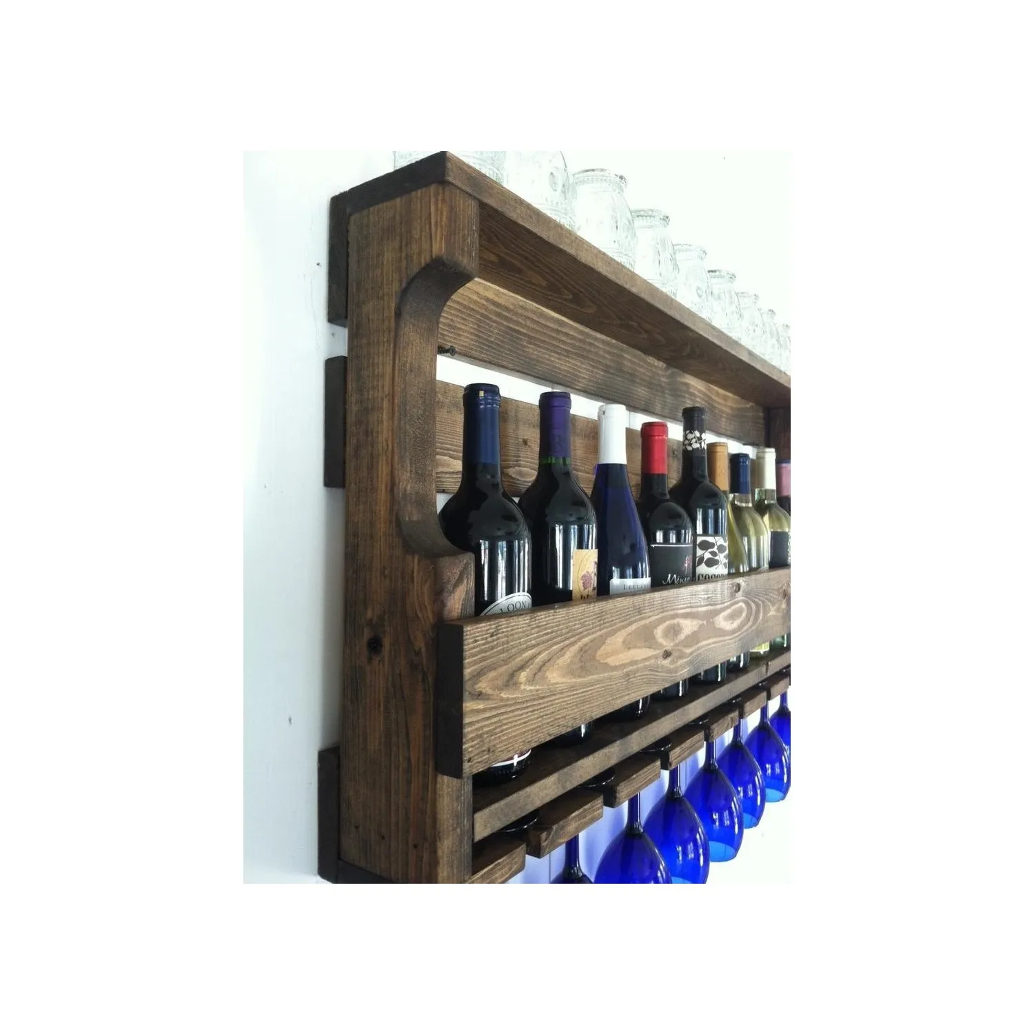 Ada Desain Rak Kayu Rak Anggur Pemegang Kaca dengan 8