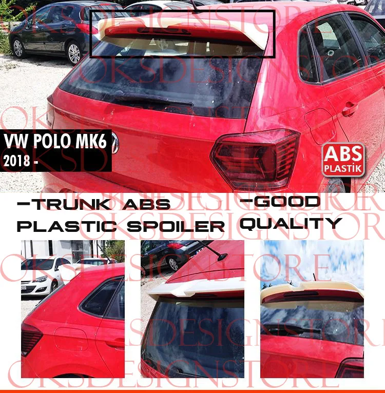 FOR VW POLO MK6 2018 SPOILER UNPAINTED Spoiler ( ABS Plastic )