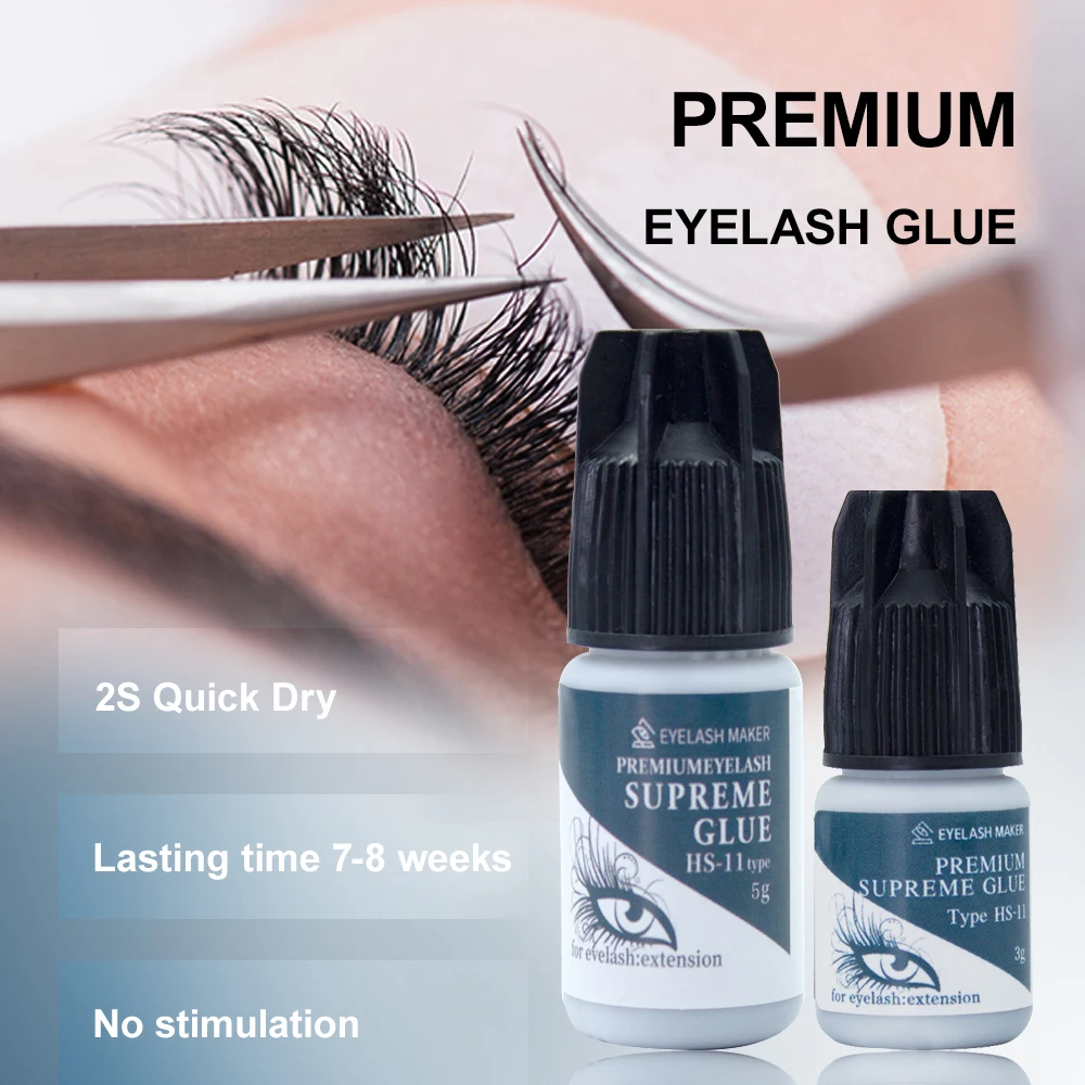 3ml Longer-lasting 2second Drying Low Odor With Msds Certification Hs Eyelash Glue Hs11 Lasting On Eyes Up To 6 Weeks