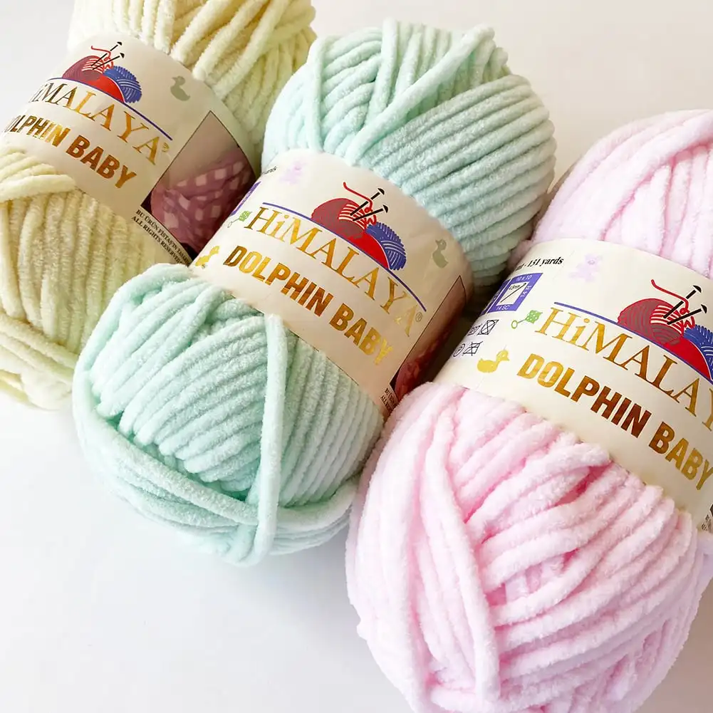 Himalaya Dolphin Baby Yarn Soft Super Bulky Very Thick Knitting Crochet Velvet Chenille Dolce Yonca Alize Velluto Wool Amigurumi