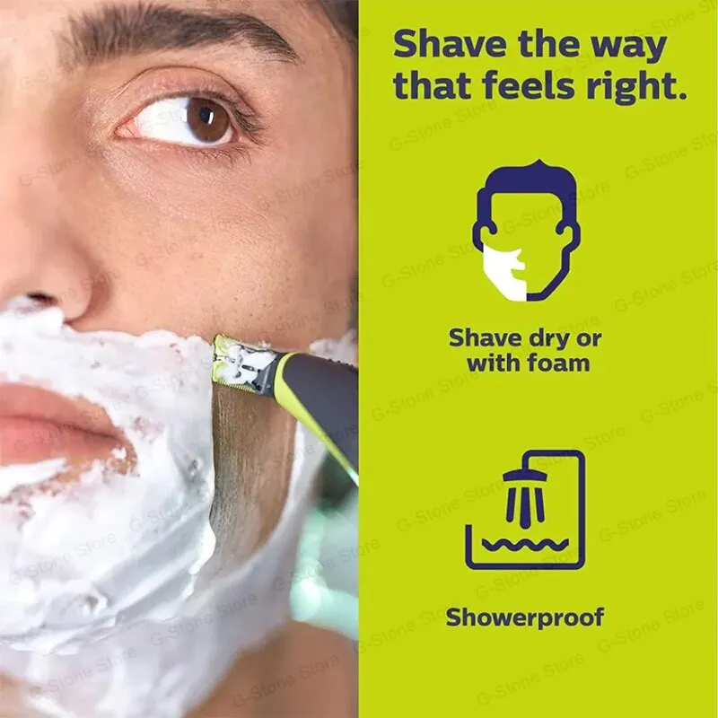 Ban Đầu Philips OneBlade QP2510 Lược Điện Máy Cạo Râu Chạy Pin Sạc Chống Thấm Nước Có Thể Giặt Có Thể Tháo Rời Độ Chính Xác Râu Nam