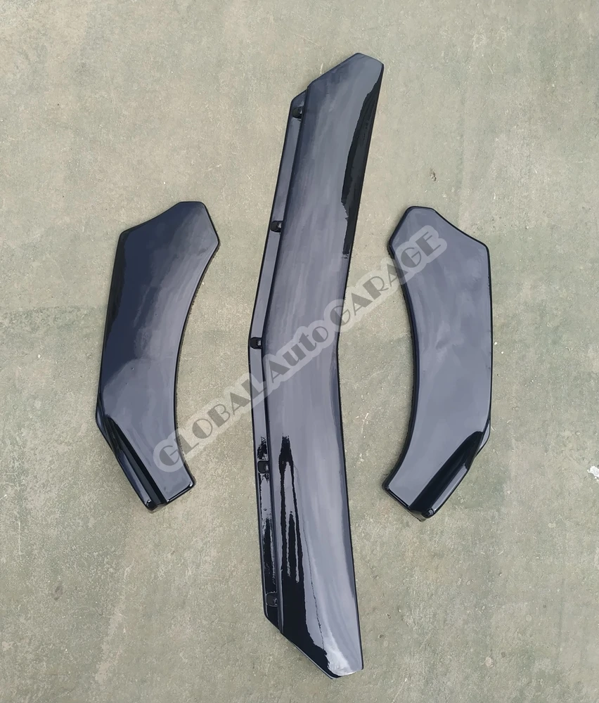 For Peugeot Partner Front Bumper Attachment Lip 2002-2020 Piano Glossy Black Splitter Diffuser Universal Spoiler Bumper