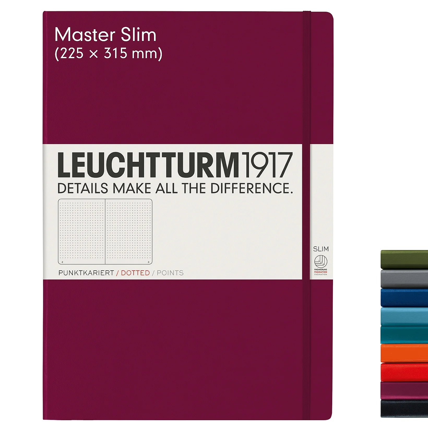 Leuchtturm1917 Master Slim (A4+), 121 Page Notepad, Black - Plain