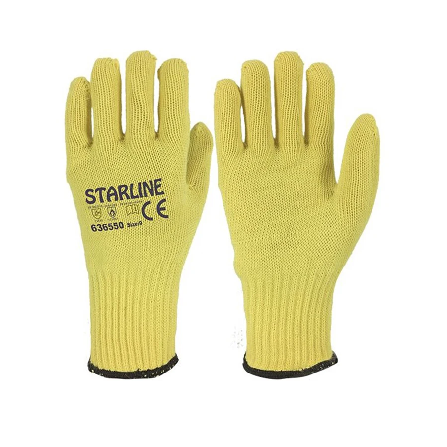 STARLINE Knitted Heat Gloves - 636550  kevlar yarn glove resistance heat and cut EN 407:2004 (423)  EN 420:2003+A1:2009