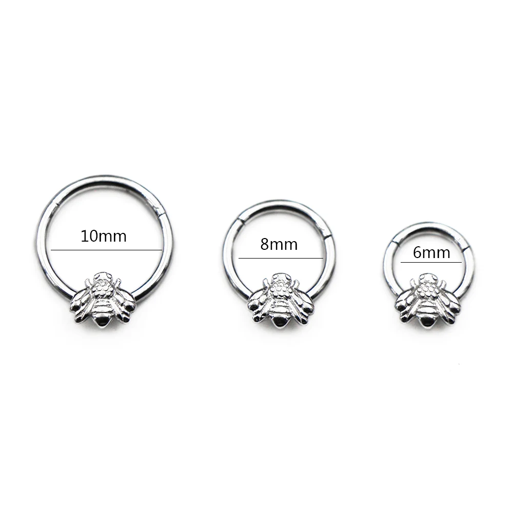 قرط حلقي للأنف من الحاجز النحلة ، ثقب حلزوني ، غضروف الأذن ، طوق دايث ، ثقب الجسم للنساء والرجال ، فولاذ جراحي 316 لتر