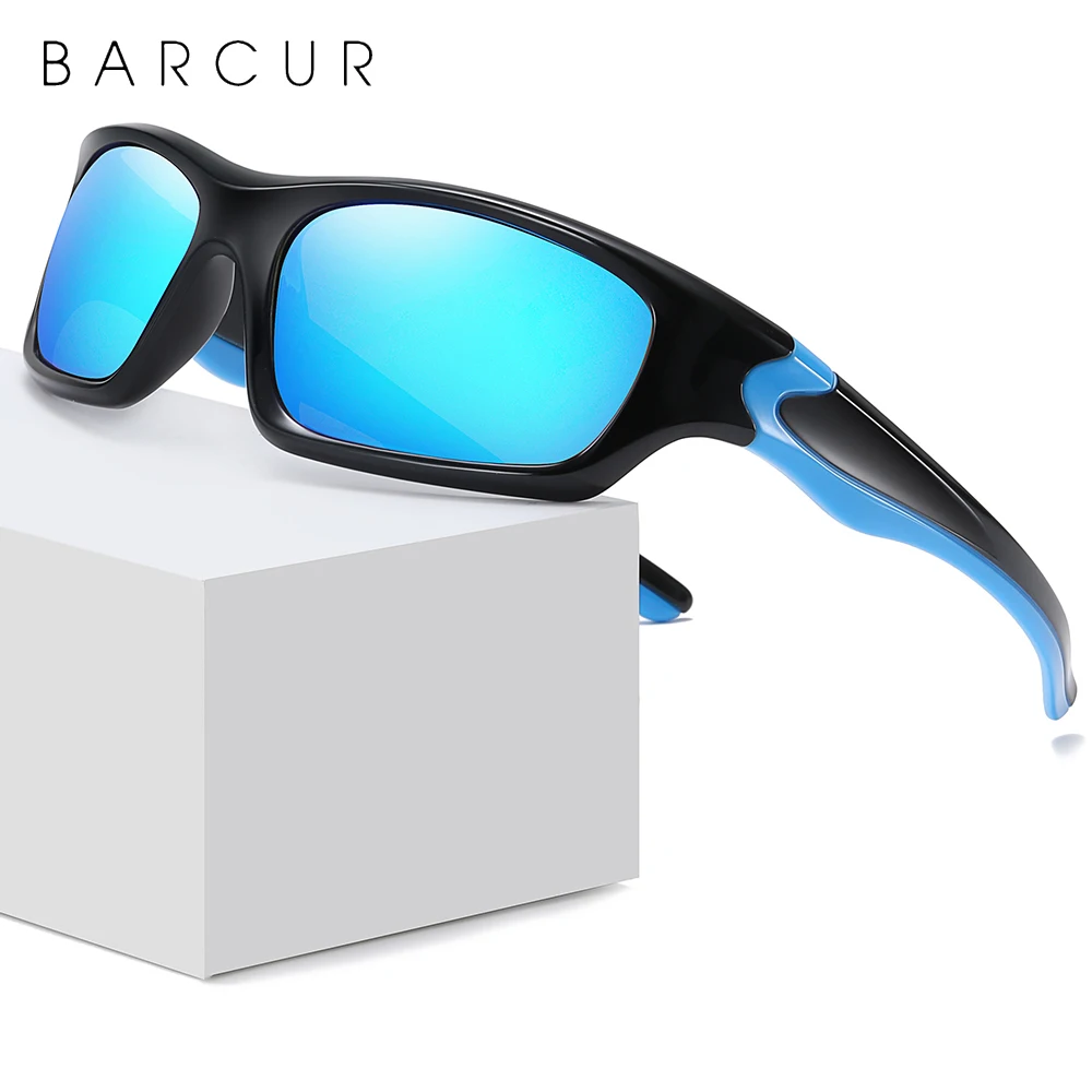 BARCUR TR90 Sport Trendy Sunglasses Men 2020 Polarized Sun glasses for Men Fashion Glasses