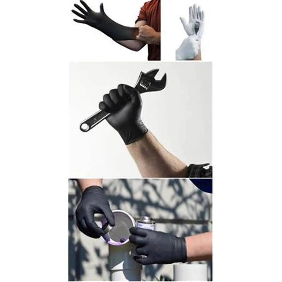 Black Nitrile Examination Gloves Powder Free   extra thick and durable