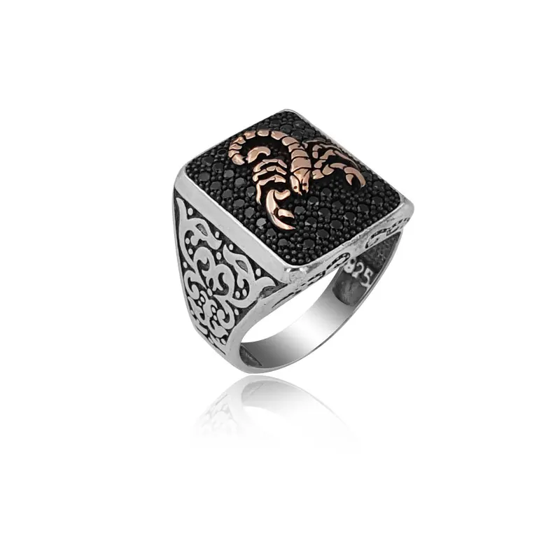 925 Silver Scorpion Printed Casual Ring for Men