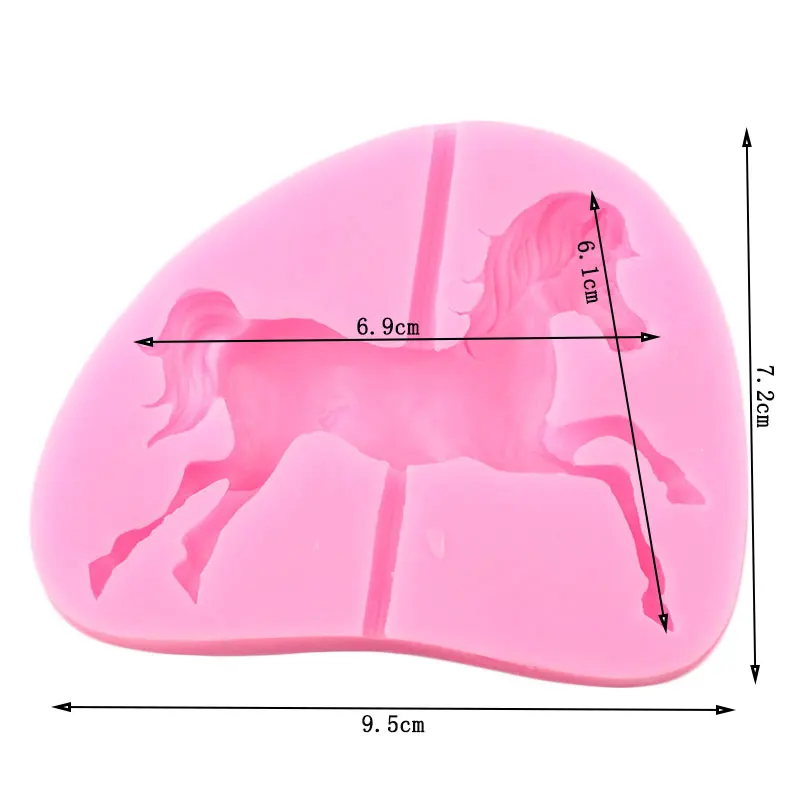 3D Carousel Horse Silicone Mold Chocolate Candy Clay Resin Molds Trojan Fondant Cake Decorating Tools DIY Cookie Baking Mould