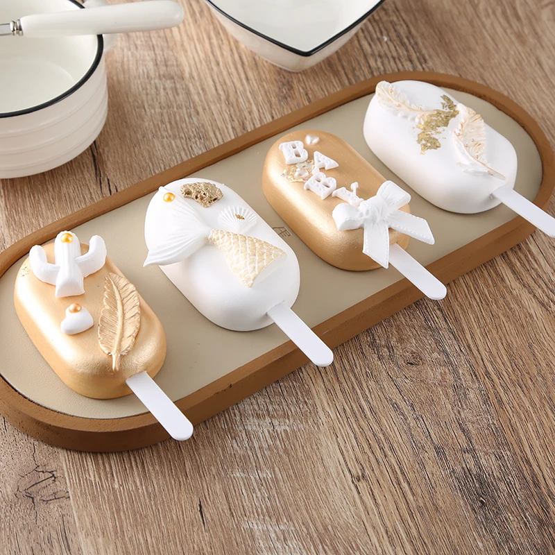 mini cakesicle acrylic Ice Cream Sticks Popsicle Stick Kids Crafts DIY Handmade Making Crafts Baby Shower Kis Gift 11.3x1cm