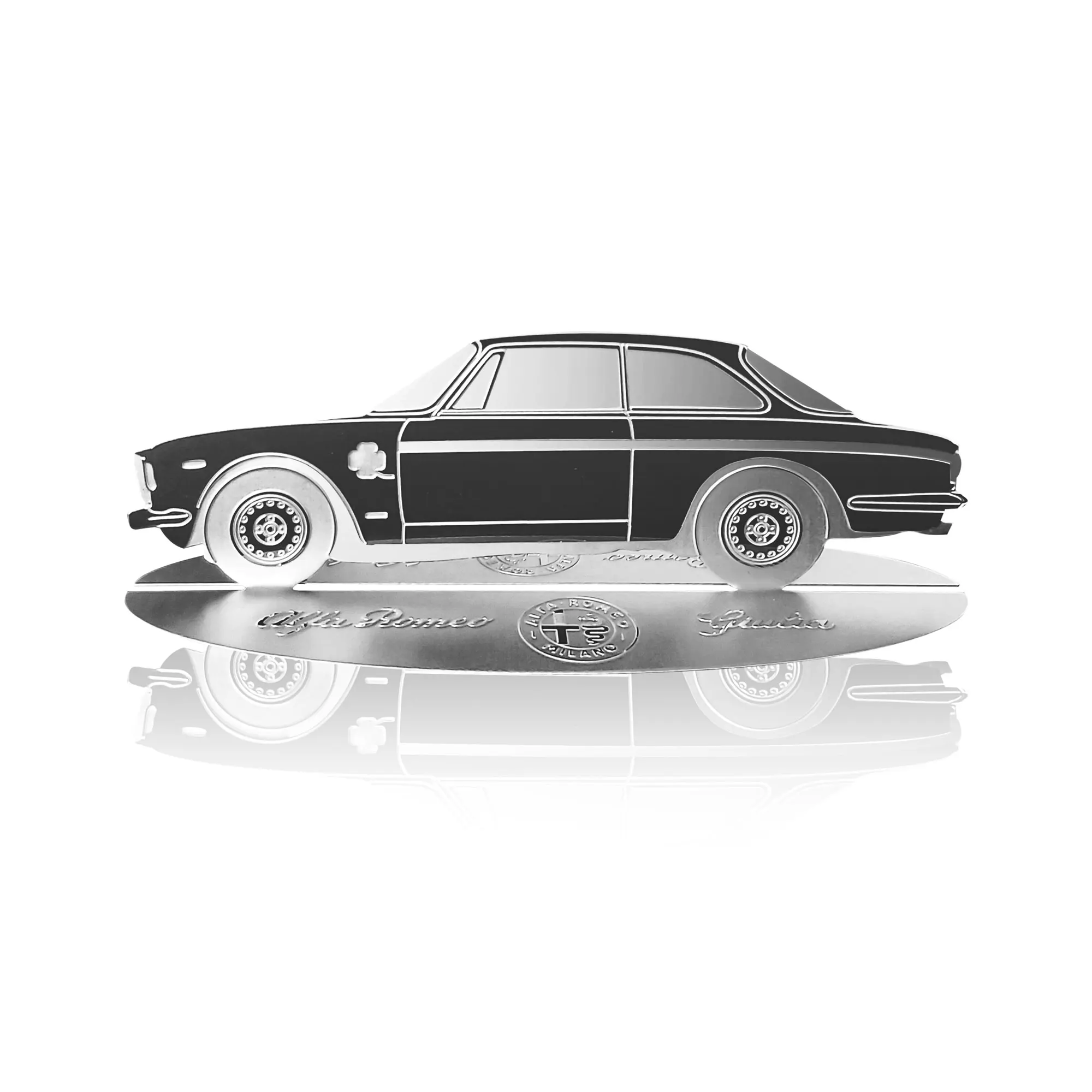 Diecast model shape engraved car Alfa Romeo Giulia Vintage stainless steel