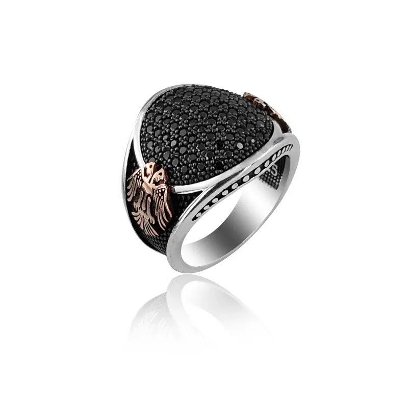 925 Silver Ottoman Eagle Printed Ertugrul Ring for Men