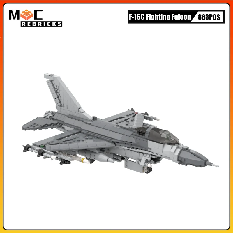 WW2 Blocks Military F-16C Fighting Falcon MOC Building Block Army Fighter Loadable Figures Soldiers Bricks Toys for Children