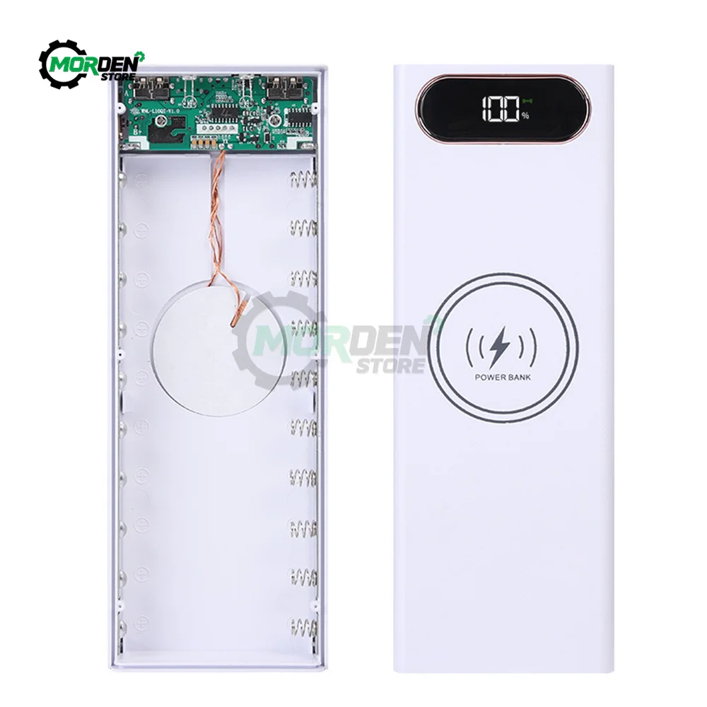 Podwójny USB 10*18650 etui na powerbank szybko ładująca ładowarka do telefonu przechowywanie DIY Shell Display etui z funkcją ładowania dla 18650