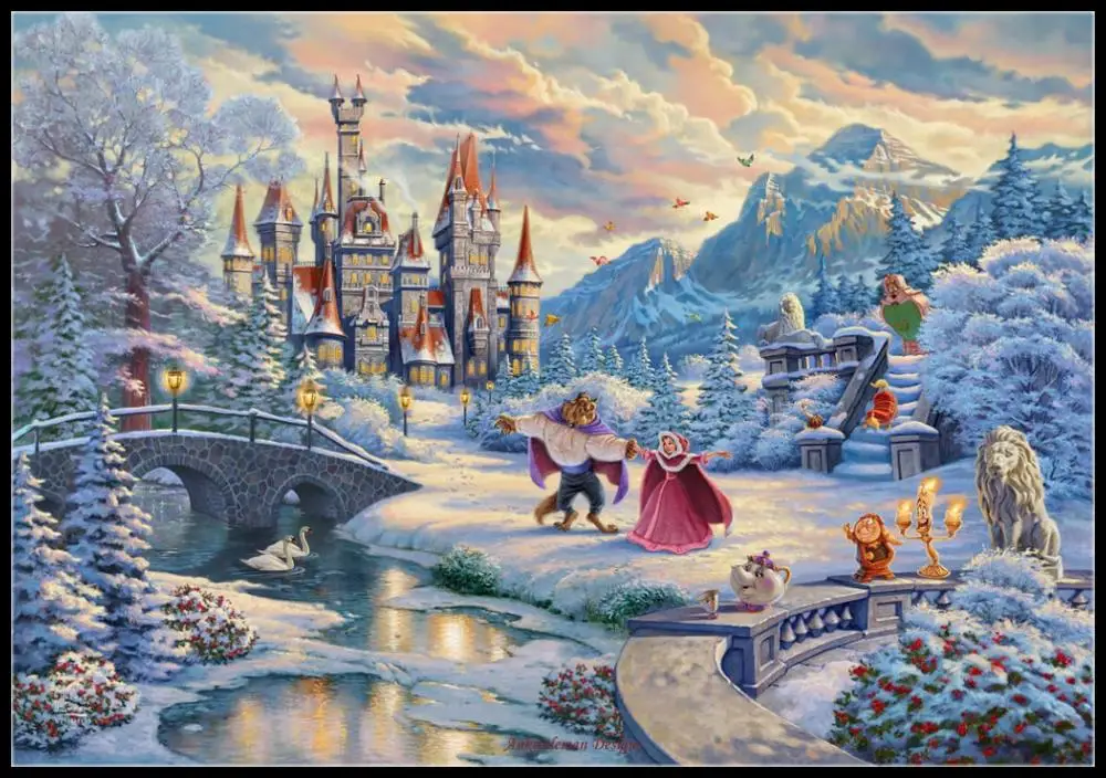 

Winter Enchantment - Counted Cross Stitch Kits - DMC Color DIY Handmade Needlework for Embroidery 14 ct Cross Stitch Sets