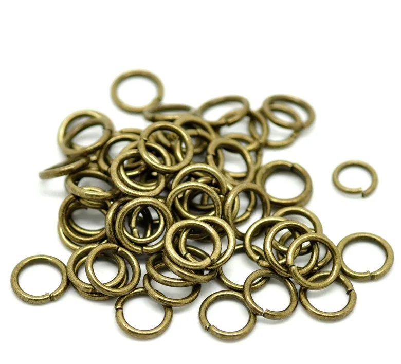 Doreen Box Lovely Antique Bronze Open Jump Rings 0.8mm 5mm 7mm 10mm Jewelry Findings Rings for DIY Jewelry Making , 200-1000PCs