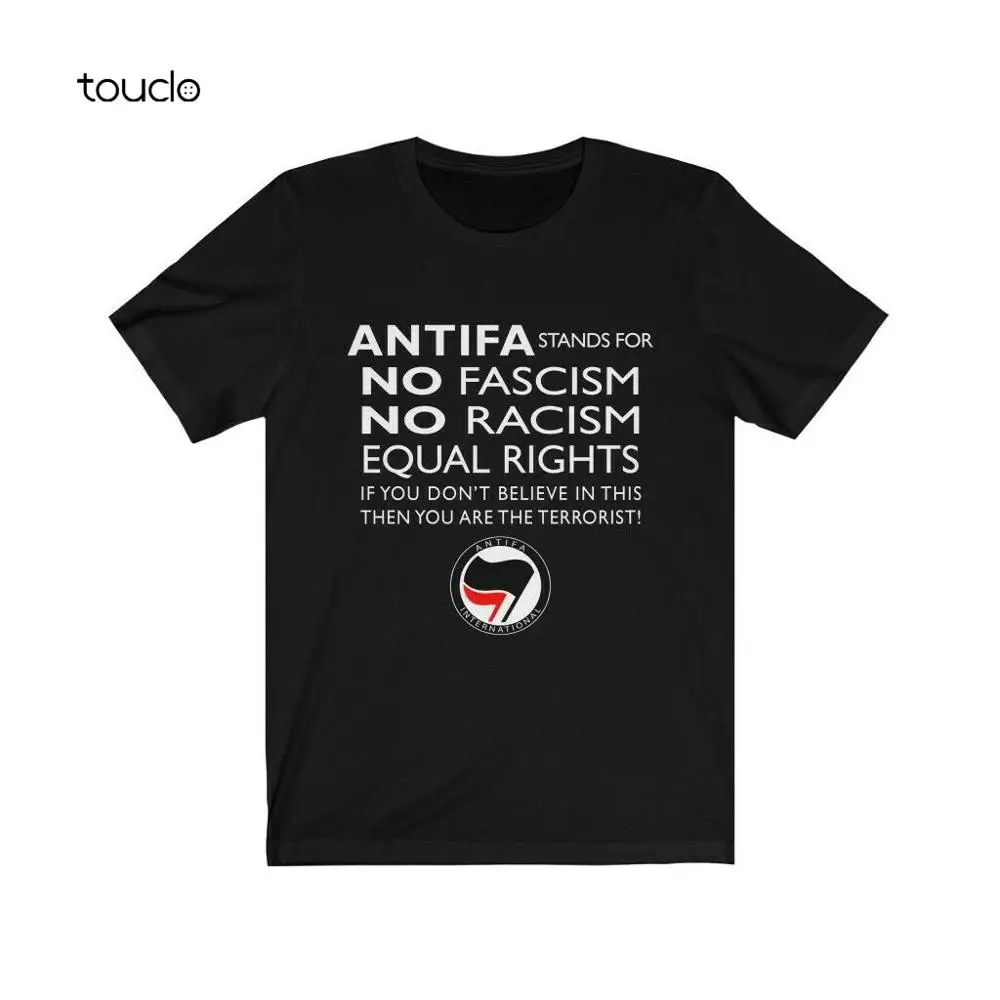 ANTIFA Anti-Racist Anti-Fascist Equal Rights Short Sleeve T Shirt Iron Front