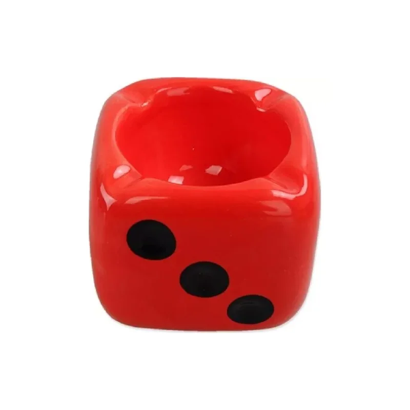 Emr 2'li Ceramic Dice Looking Ashtray-Ash Tray Red