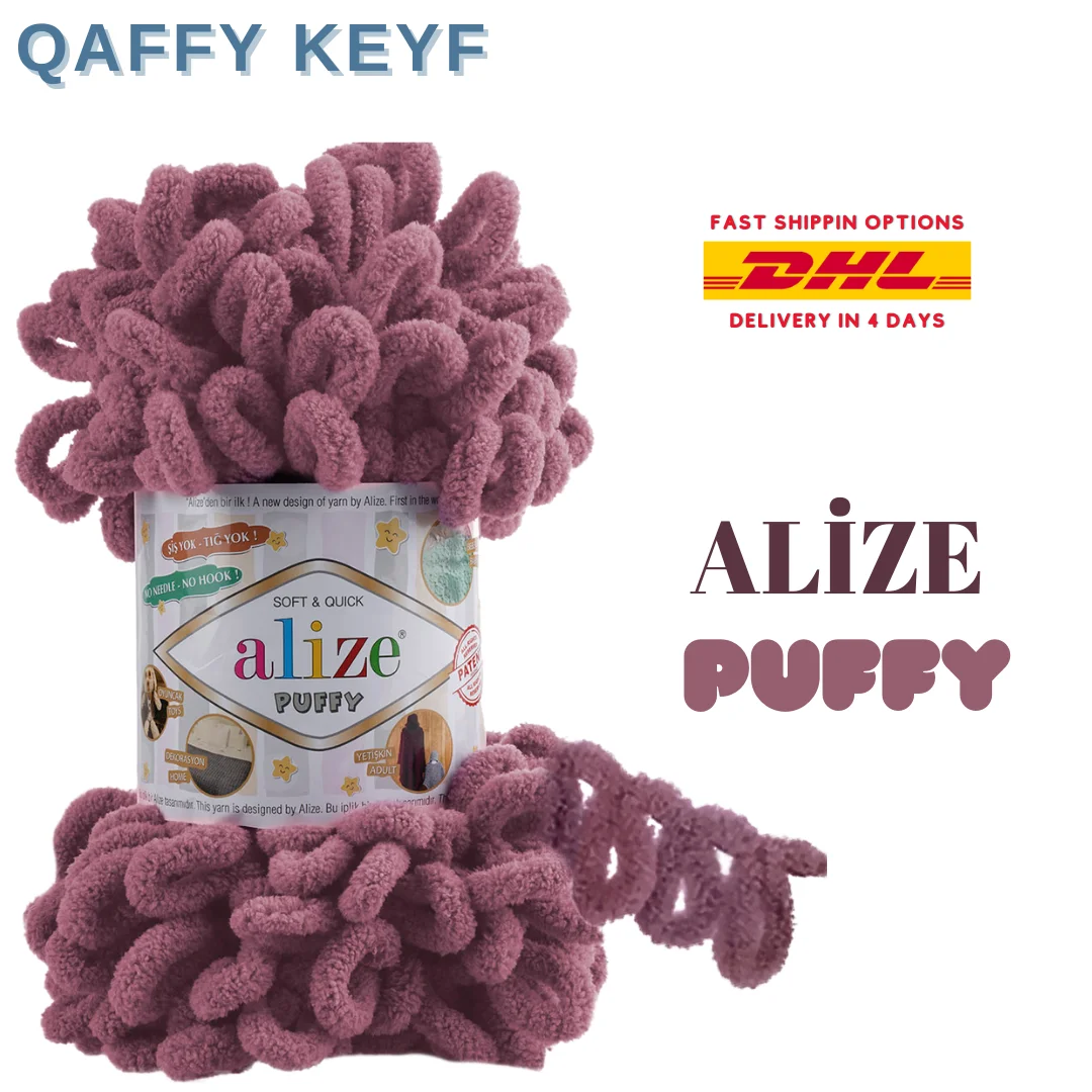 Alize Puffy 100% MicroPolyester Soft Velvet Bulky Amigurumi Doll Threads YarnTricots DIY Loop Trikotin