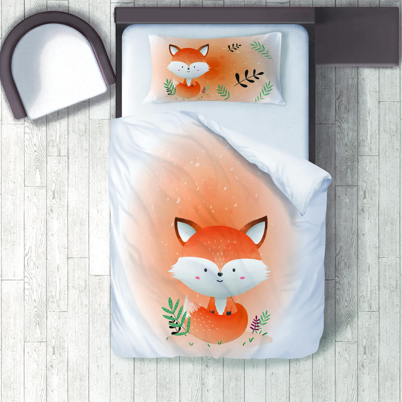 

Duvet Cover Set Bedding Set Pillow Case for Baby and Kids Room 3D Printed Orange Fox Model 265