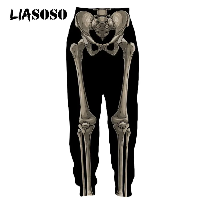 Liasoso 3D Print Schedel Benen Skelet Horror Ghost Joggingbroek Streetwear Harajuku Casual Grappige Zweet Broek Mannen Vrouwen Jogger Broek