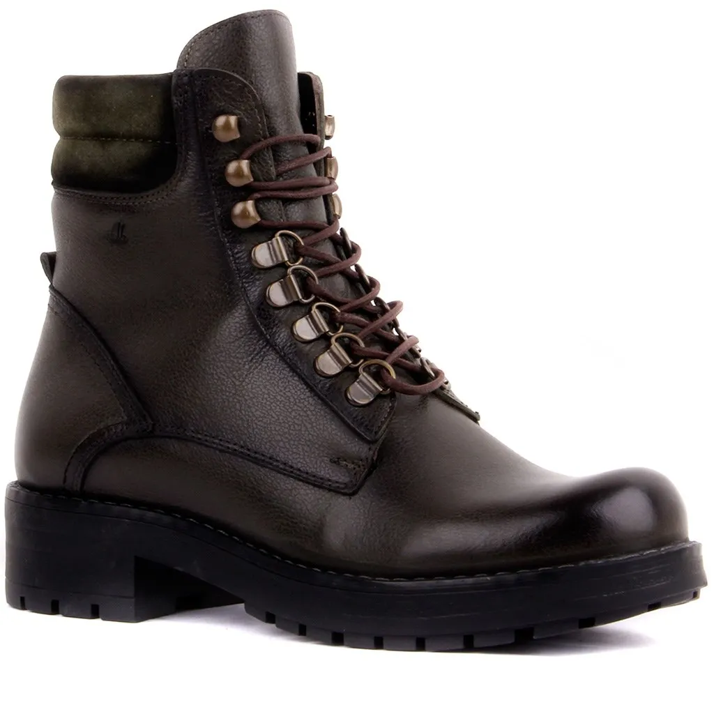 Segel Lakers-Grün Frauen Leder Stiefel